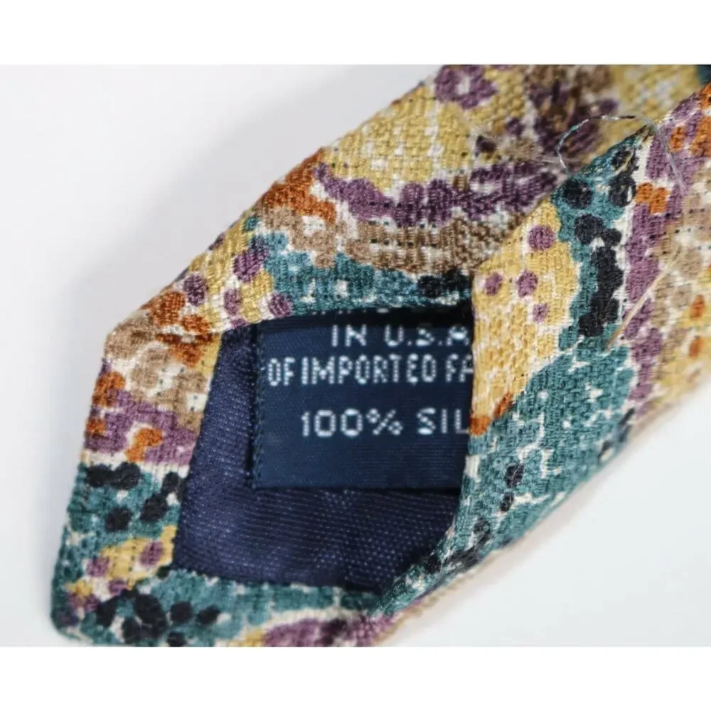 Lands' End Men's‎ Multi-Colored Silk Tie USA Very Nice